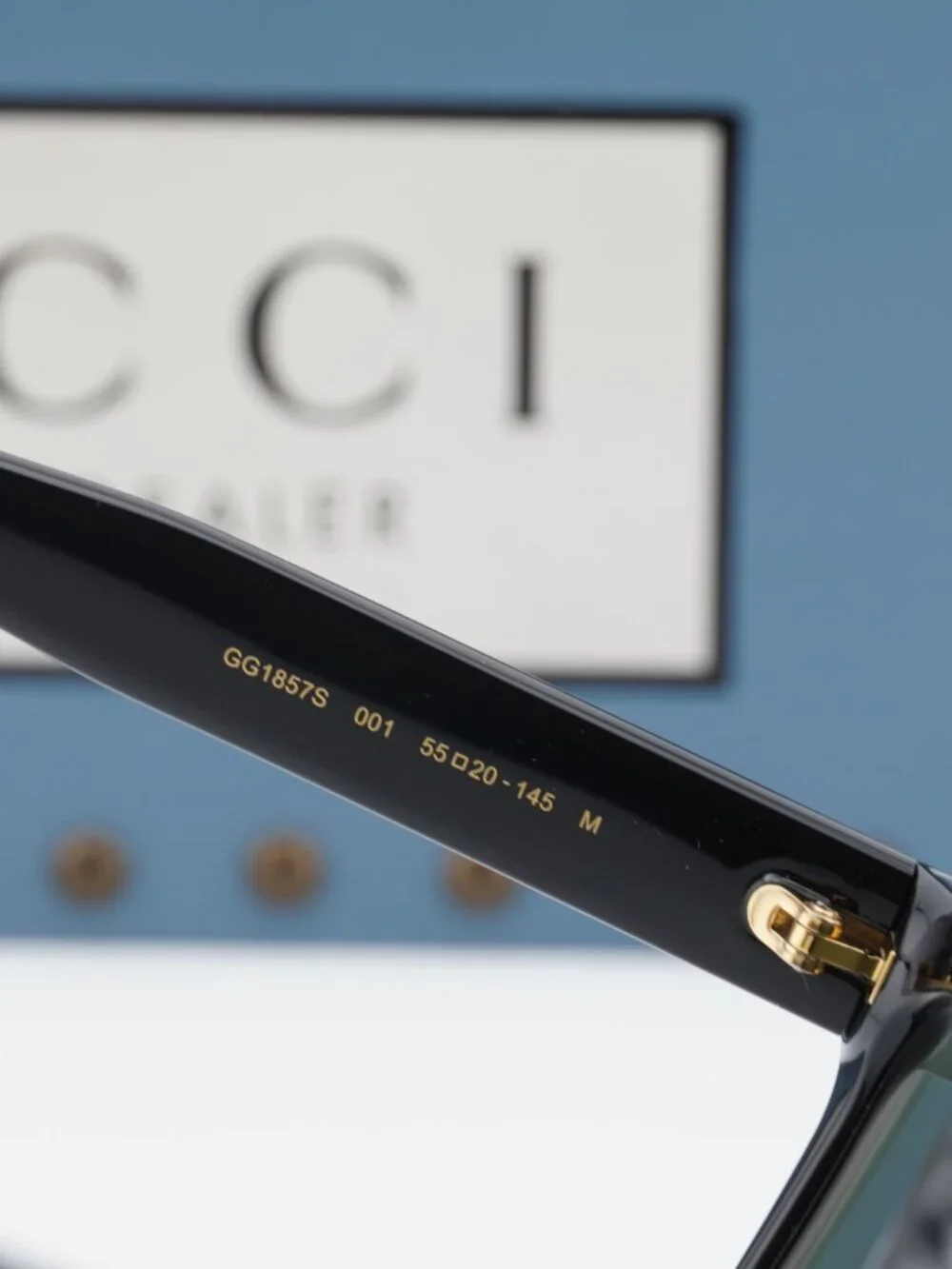 Gucci GG1857S 001 Square Sunglasses - Black\Grey